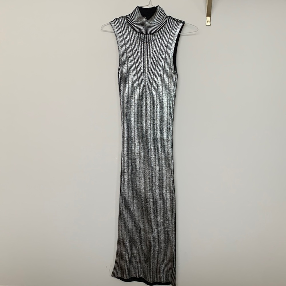 Zara silver and black long dress